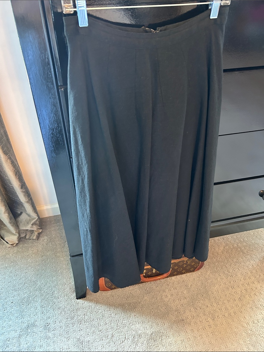 Who What Wear Black Linen Maxi Skirt with Flared Silhouette Size 2